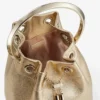 Bolso Bon Bon de napa metalizada dorada con asa metálica Bolso Bon Bon de napa metalizada dorada con asa metálica