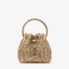 Bolso Bon Bon de napa metalizada dorada con bordado de cristales Bolso Bon Bon de napa metalizada dorada con bordado de cristales
