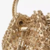 Bolso Bon Bon de napa metalizada dorada con bordado de cristales Bolso Bon Bon de napa metalizada dorada con bordado de cristales