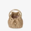 Bolso Bon Bon de napa metalizada dorada con bordado de cristales Bolso Bon Bon de napa metalizada dorada con bordado de cristales