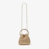 Bolso Bon Bon de napa metalizada dorada con bordado de cristales Bolso Bon Bon de napa metalizada dorada con bordado de cristales