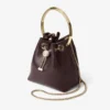 Bolso Bon Bon de piel Biker en color merlot intenso con cierre de perla