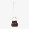 Bolso Bon Bon de piel Biker en color merlot intenso con cierre de perla