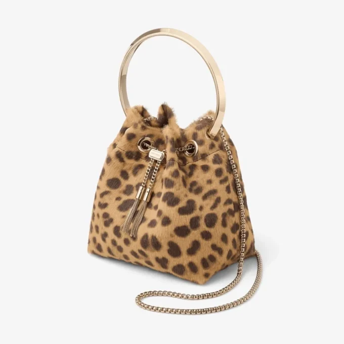 Bolso Bon Bon de potro con estampado de leopardo natural Bolso Bon Bon de potro con estampado de leopardo natural