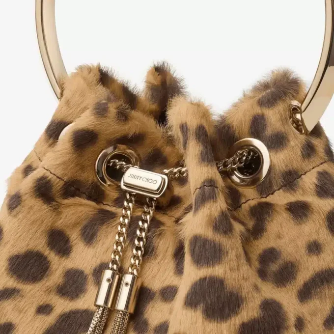 Bolso Bon Bon de potro con estampado de leopardo natural Bolso Bon Bon de potro con estampado de leopardo natural