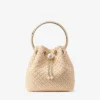 Bolso Bon Bon de rafia natural con cierre de perlas Bolso Bon Bon de rafia natural con cierre de perlas