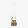 Bolso Bon Bon de satén bronce con cristales degradados