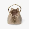 Bolso Bon Bon de satén dorado claro y malla de cristal ilusión