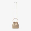 Bolso Bon Bon de satén dorado claro y malla de cristal ilusión