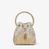Bolso Bon Bon de satén dorado con cristales Bolso Bon Bon de satén dorado con cristales