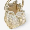 Bolso Bon Bon de satén dorado con cristales Bolso Bon Bon de satén dorado con cristales