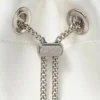 Bolso Bon Bon de satén marfil con asa de cristal