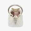 Bolso Bon Bon de satén marfil con cristales Bolso Bon Bon de satén marfil con cristales