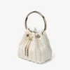 Bolso Bon Bon de satén marfil con perlas por toda la superficie Bolso Bon Bon de satén marfil con perlas por toda la superficie