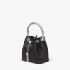 Bolso Bon Bon de satén negro con asa de cristal Bolso Bon Bon de satén negro con asa de cristal