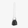 Bolso Bon Bon de satén negro con asa de cristal Bolso Bon Bon de satén negro con asa de cristal
