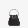Bolso Bon Bon de satén negro con asa de cristal Bolso Bon Bon de satén negro con asa de cristal