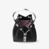 Bolso Bon Bon de satén negro con asa metálica