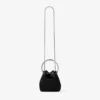 Bolso Bon Bon de satén negro con asa metálica
