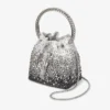 Bolso Bon Bon de satén negro con cristales Bolso Bon Bon de satén negro con cristales