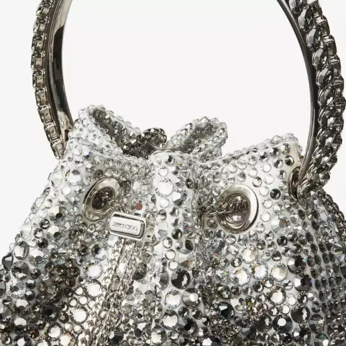 Bolso Bon Bon de satén negro con cristales Bolso Bon Bon de satén negro con cristales