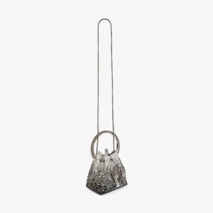 Bolso Bon Bon de satén negro con cristales Bolso Bon Bon de satén negro con cristales