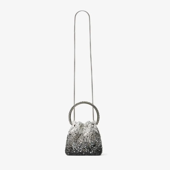 Bolso Bon Bon de satén negro con cristales Bolso Bon Bon de satén negro con cristales