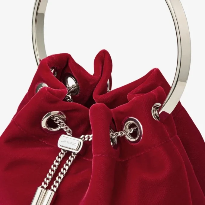 Bolso Bon Bon de terciopelo rojo rubí