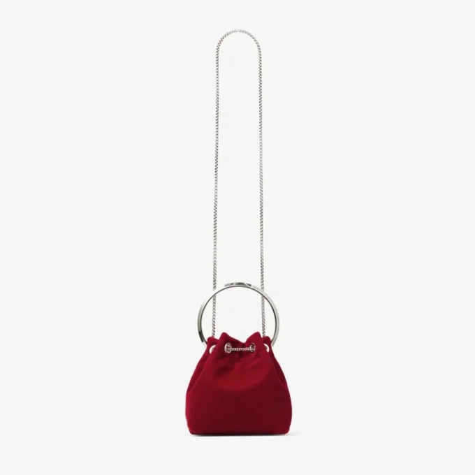 Bolso Bon Bon de terciopelo rojo rubí