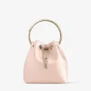 Bolso Bon Bon Macaron de satén con asa metálica Bolso Bon Bon Macaron de satén con asa metálica