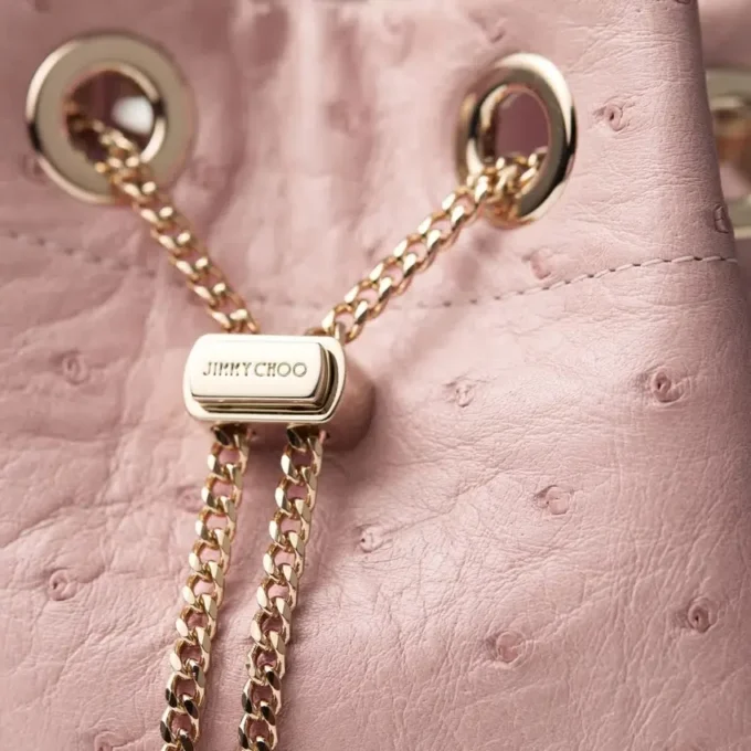 Bolso Bon Bon Rose de piel de avestruz Bolso Bon Bon Rose de piel de avestruz