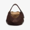 Bolso de hombro Bar Hobo M de ante color chocolate con ribetes de piel Bolso de hombro Bar Hobo M de ante color chocolate con ribetes de piel