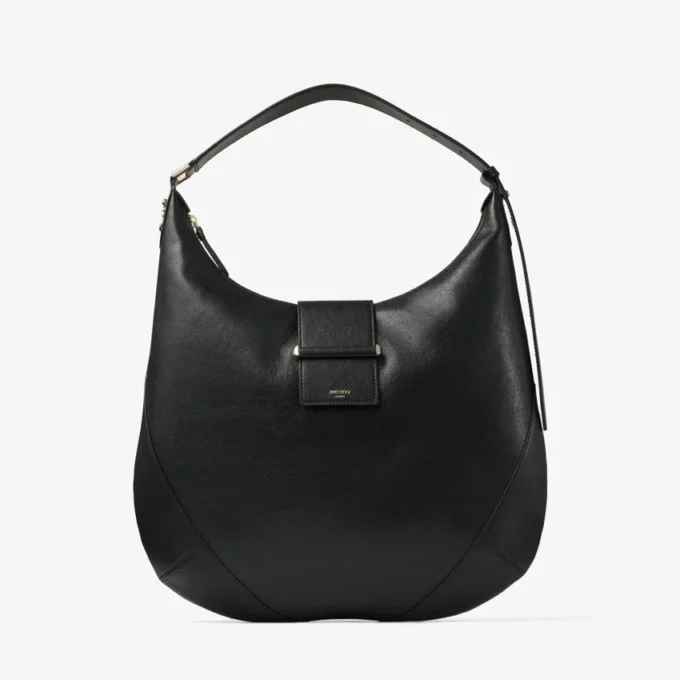 Bolso de hombro Bar Hobo mediano en piel Biker negra Bolso de hombro Bar Hobo mediano en piel Biker negra