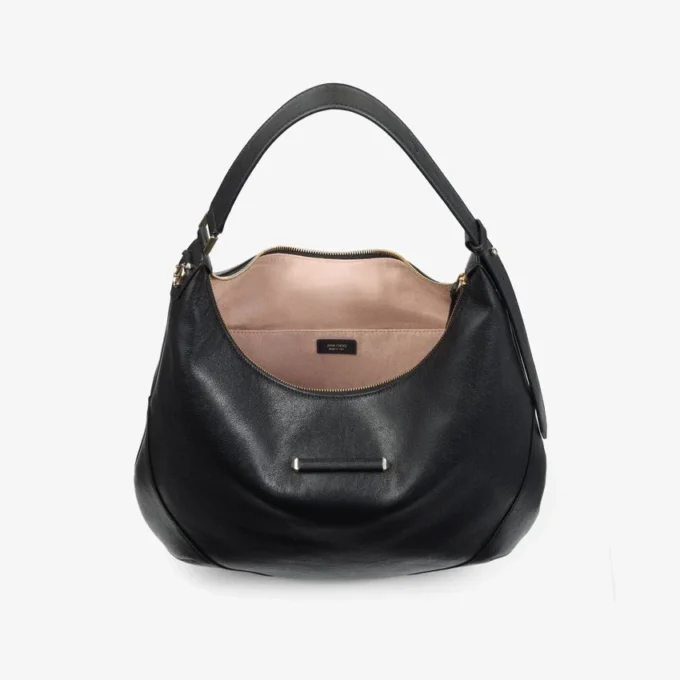 Bolso de hombro Bar Hobo mediano en piel Biker negra Bolso de hombro Bar Hobo mediano en piel Biker negra