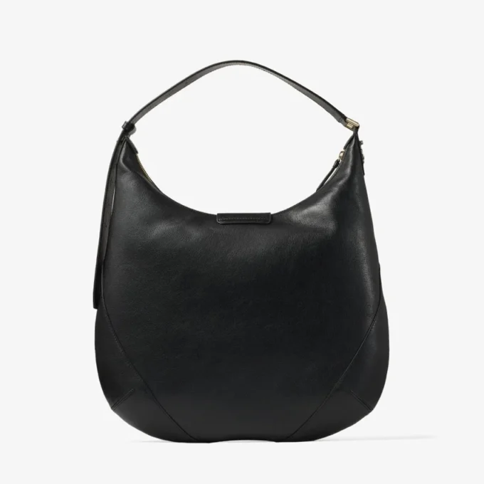 Bolso de hombro Bar Hobo mediano en piel Biker negra Bolso de hombro Bar Hobo mediano en piel Biker negra