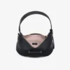 Bolso de hombro Bar Hobo pequeño de cuero Biker negro