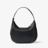 Bolso de hombro Bar Hobo pequeño de cuero Biker negro