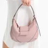 Bolso de hombro Bar Hobo pequeño de piel Biker rosa Bolso de hombro Bar Hobo pequeño de piel Biker rosa