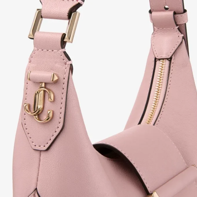 Bolso de hombro Bar Hobo pequeño de piel Biker rosa Bolso de hombro Bar Hobo pequeño de piel Biker rosa