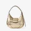 Bolso de hombro Bar Hobo pequeño de piel metalizada dorada vintage Bolso de hombro Bar Hobo pequeño de piel metalizada dorada vintage