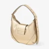 Bolso de hombro Bar Hobo pequeño de piel metalizada dorada vintage Bolso de hombro Bar Hobo pequeño de piel metalizada dorada vintage