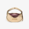 Bolso de hombro Bar Hobo pequeño de piel metalizada dorada vintage Bolso de hombro Bar Hobo pequeño de piel metalizada dorada vintage