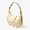 Bolso de hombro Bar Hobo Small Buttermilk de piel Biker
