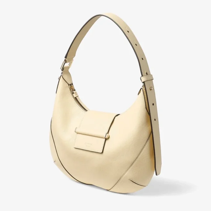 Bolso de hombro Bar Hobo Small Buttermilk de piel Biker
