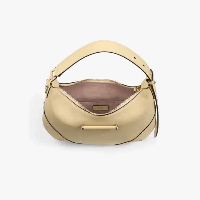Bolso de hombro Bar Hobo Small Buttermilk de piel Biker