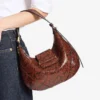 Bolso de hombro Bar Hobo Small Cognac Kigali con estampado de serpiente Bolso de hombro Bar Hobo Small Cognac Kigali con estampado de serpiente