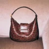 Bolso de hombro Bar Hobo Small Cognac Kigali con estampado de serpiente Bolso de hombro Bar Hobo Small Cognac Kigali con estampado de serpiente