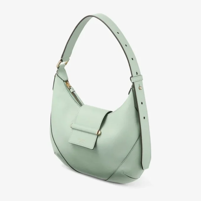 Bolso de hombro Bar Hobo Small Verde Biker de piel Bolso de hombro Bar Hobo Small Verde Biker de piel