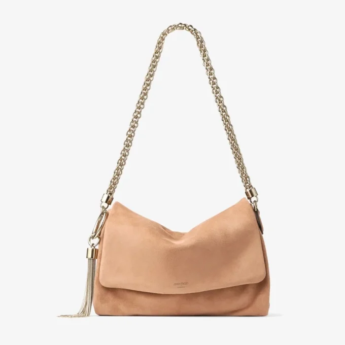 Bolso de hombro Callie con solapa de ante color toffee Bolso de hombro Callie con solapa de ante color toffee