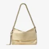 Bolso de hombro Callie con solapa de piel metalizada dorada Bolso de hombro Callie con solapa de piel metalizada dorada